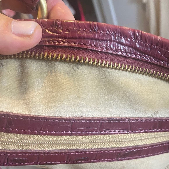 Brahmin Deep Purple Crocodile Embossed Satchel - Picture 4 of 14